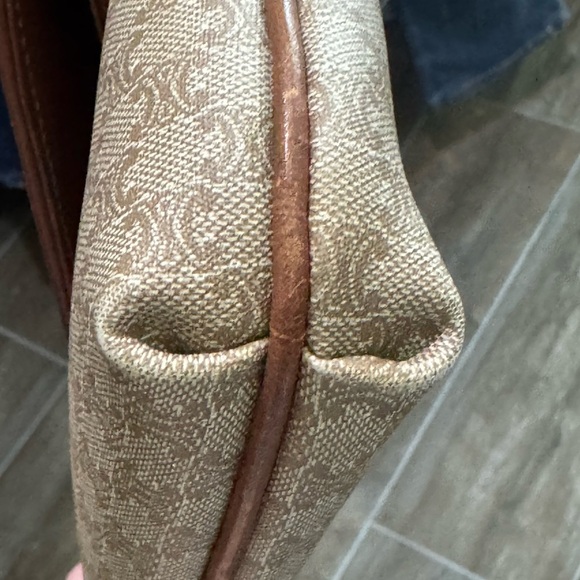 Celine Macadam Shoulder Bag Clutch Beige Brown Leather - Picture 14 of 16